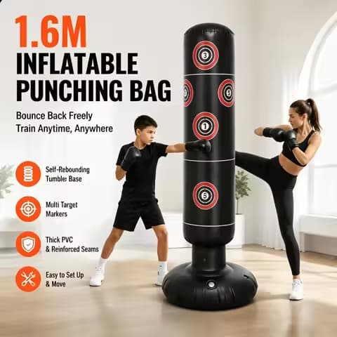 Sac de frappe gonflable autoportant 1,6 m en PVC
